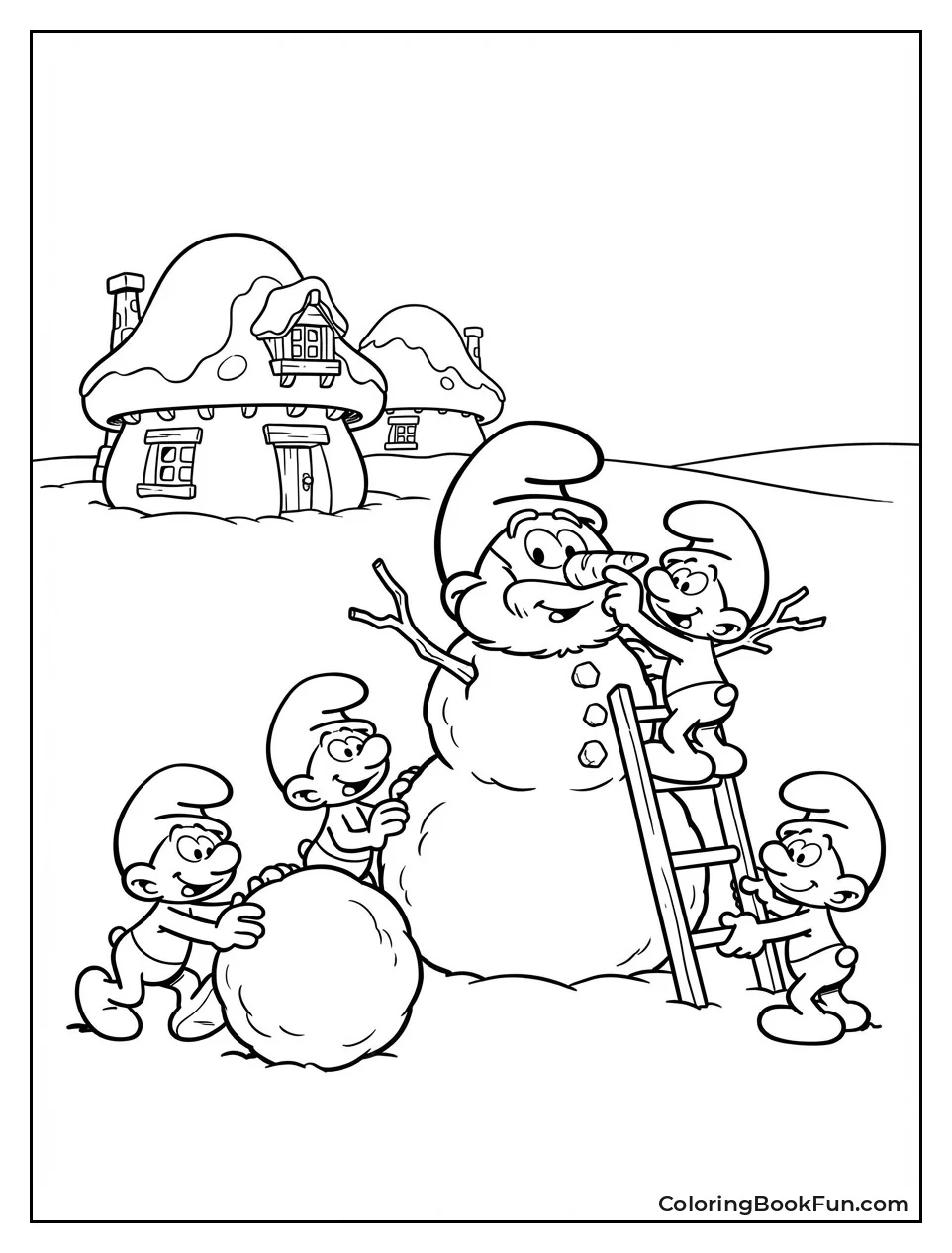 Smurfs Build Snowman Papa