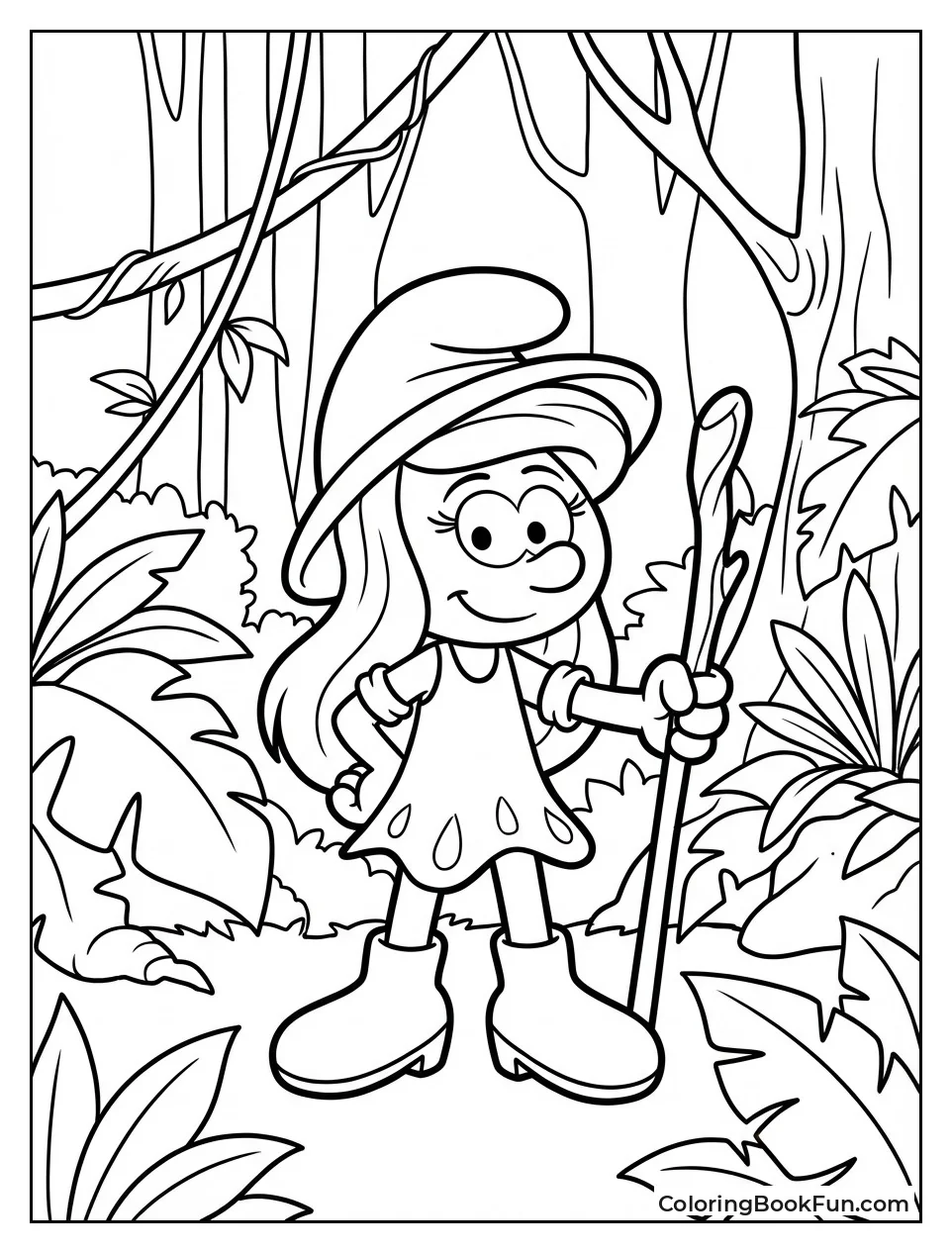 Smurfette Warrior Holds Staff