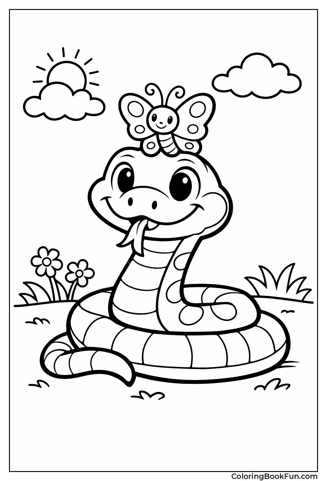 Snake Friends with Butterfly