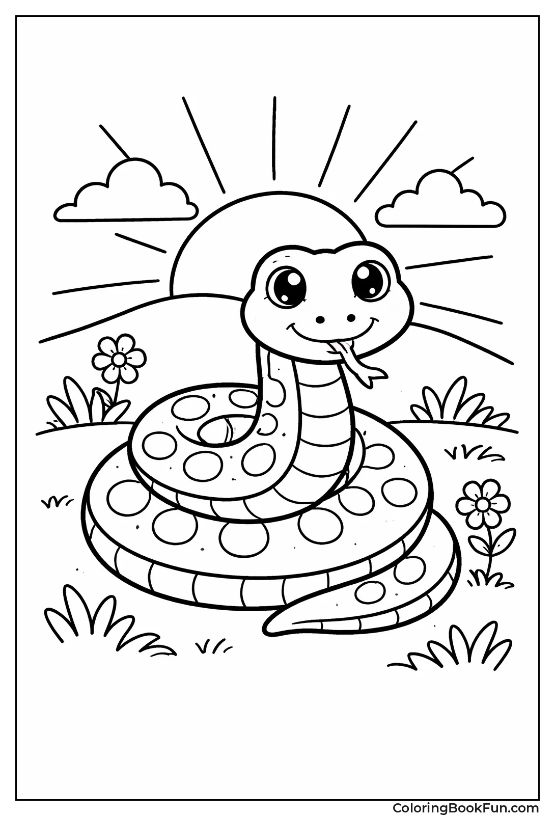 Coiled Snake Sunset Silhouette