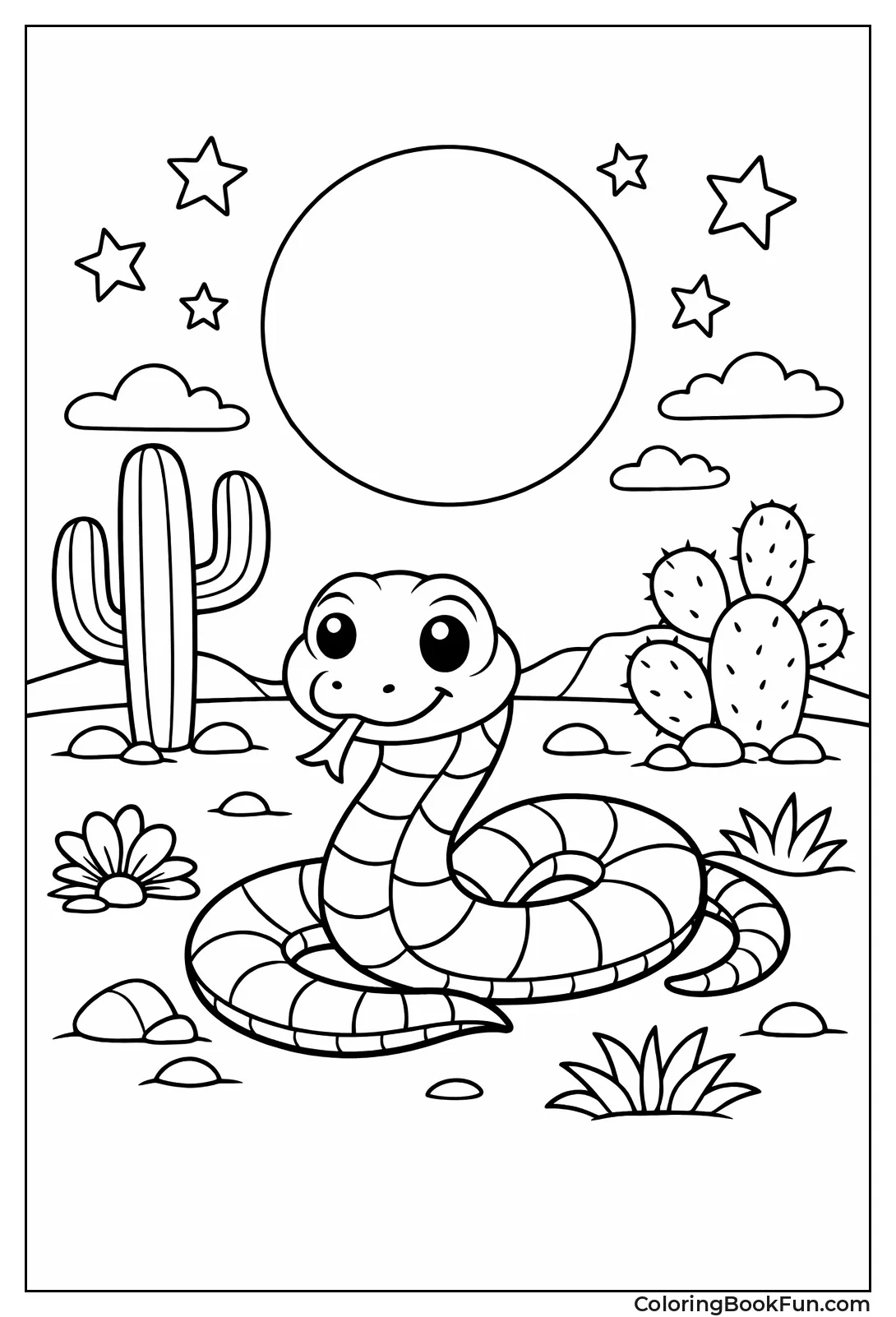 Snake Hunts under Moon