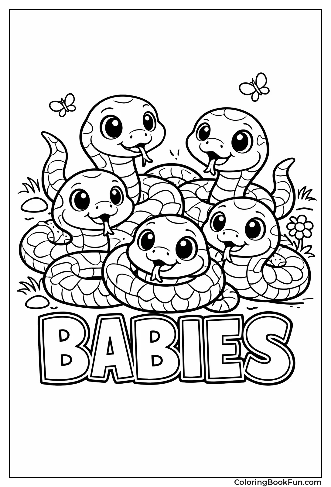 Playful Baby Snakes Together