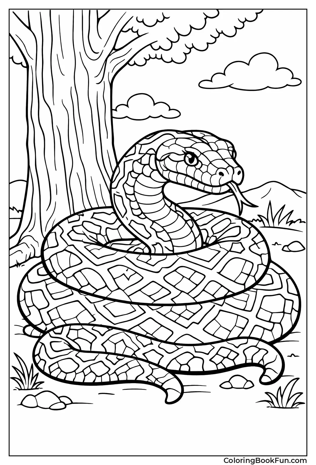 Giant Python near Tree