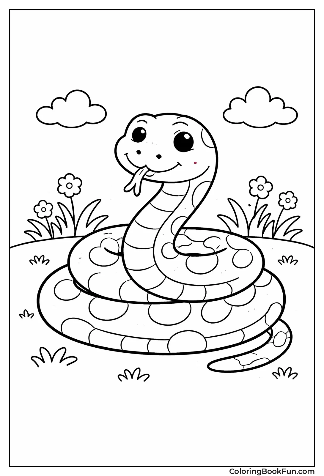 Simple Coiled Snake Outline