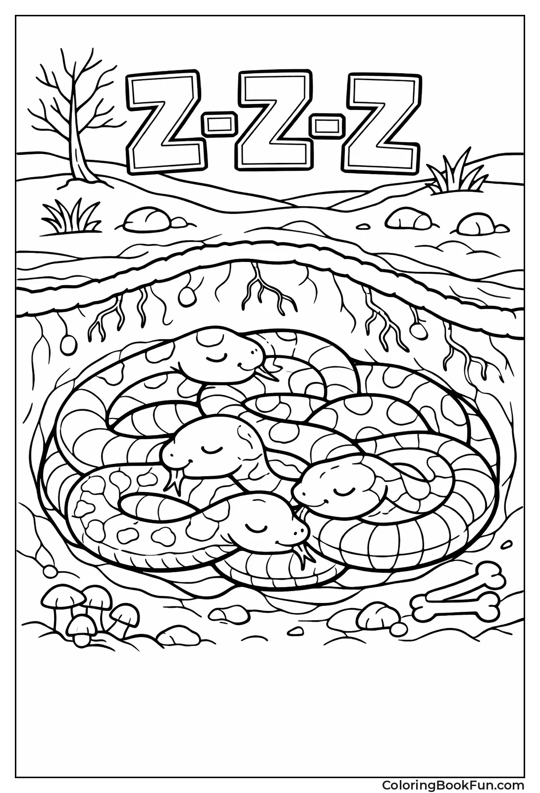 Snakes Hibernate in Burrow