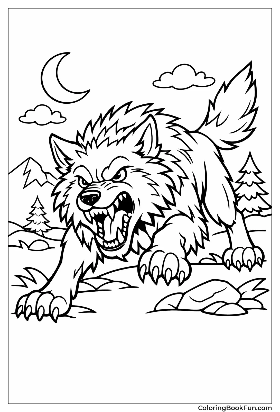 Snarling Fierce Big Wolf