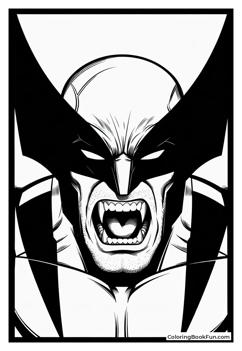 Wolverine Growls with Fangs Bare
