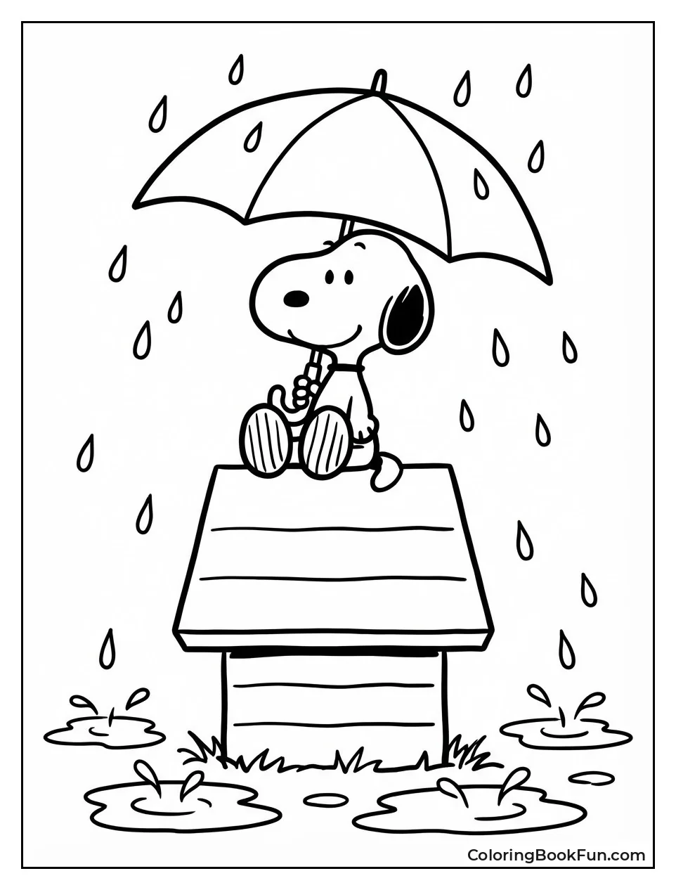 Snoopy Sits in Rain