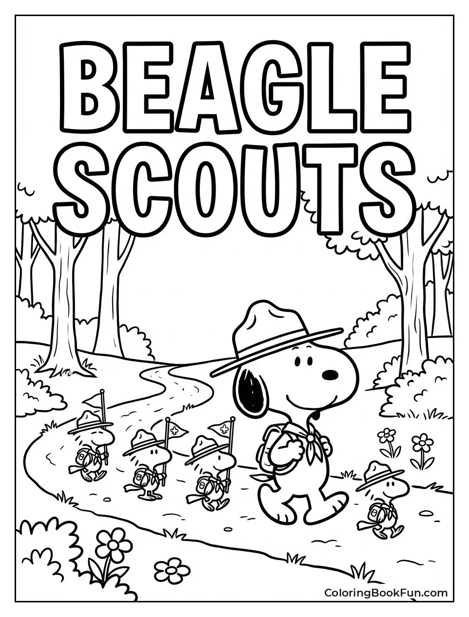 Snoopy Leads Bird Scouts