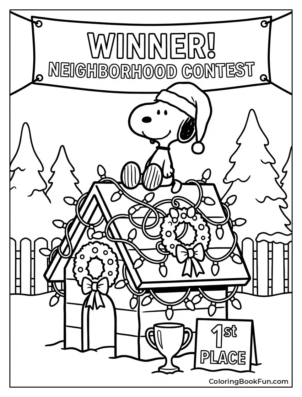 Lit Up Christmas Doghouse