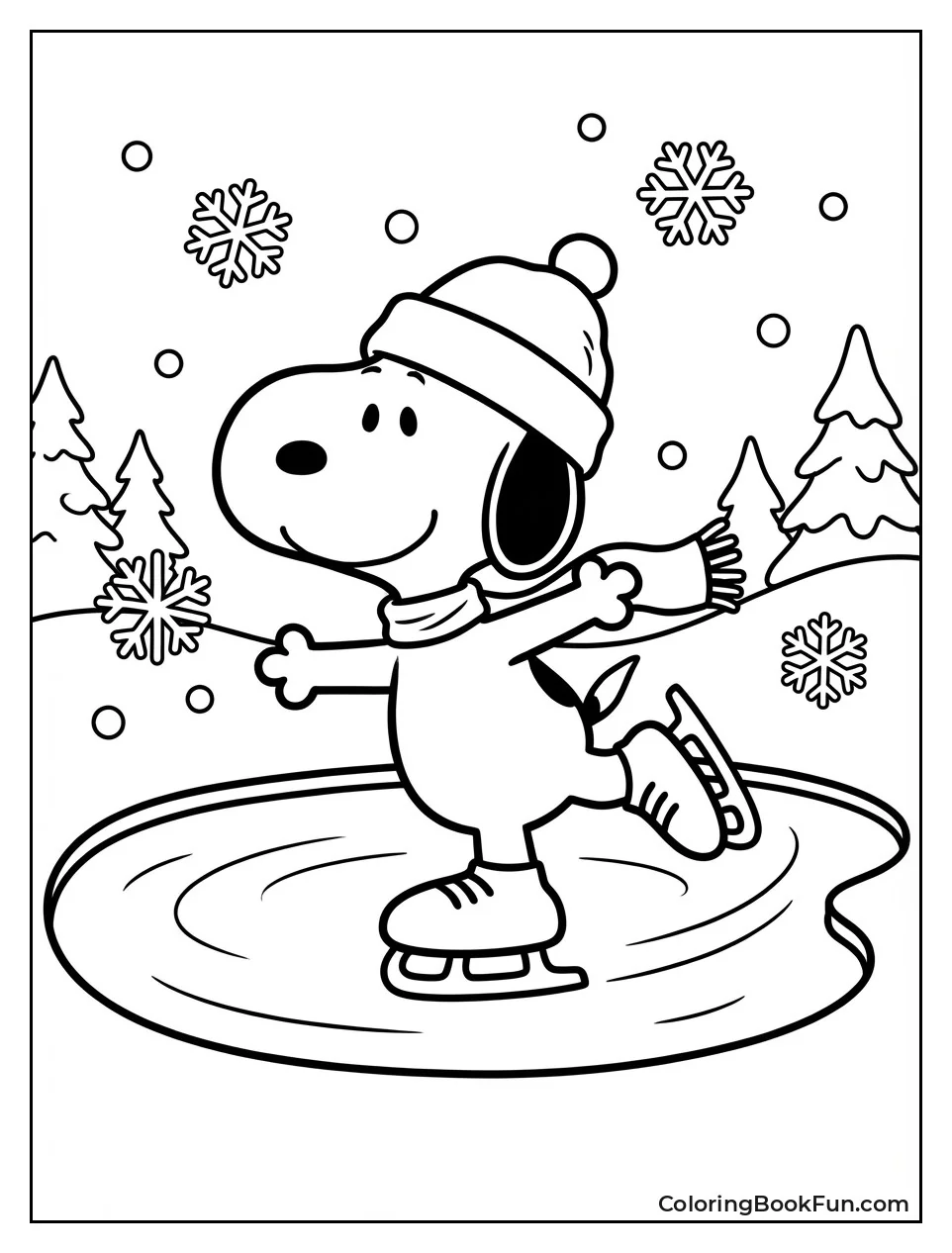 Snoopy Skates on Ice
