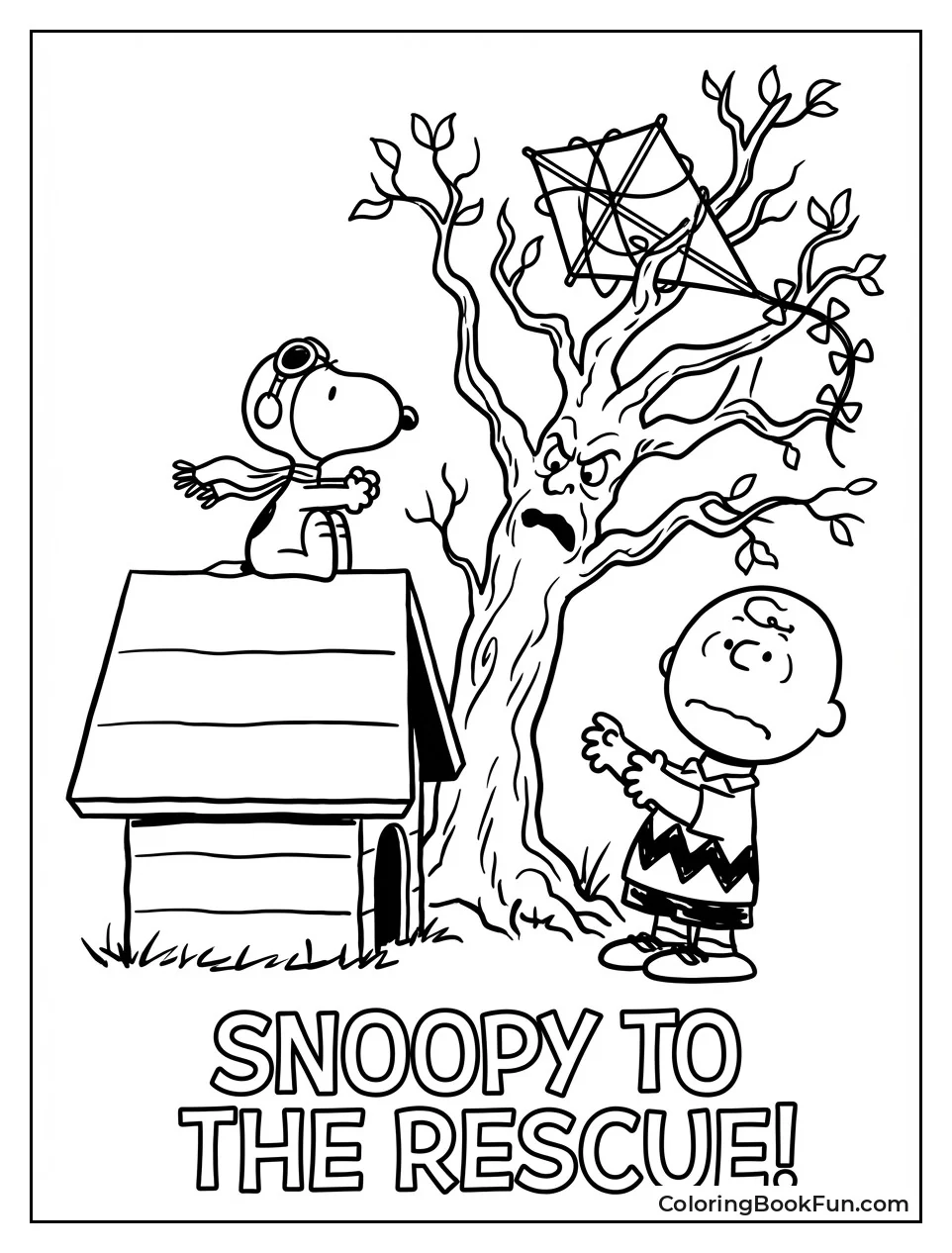 Snoopy Frees Stuck Kite