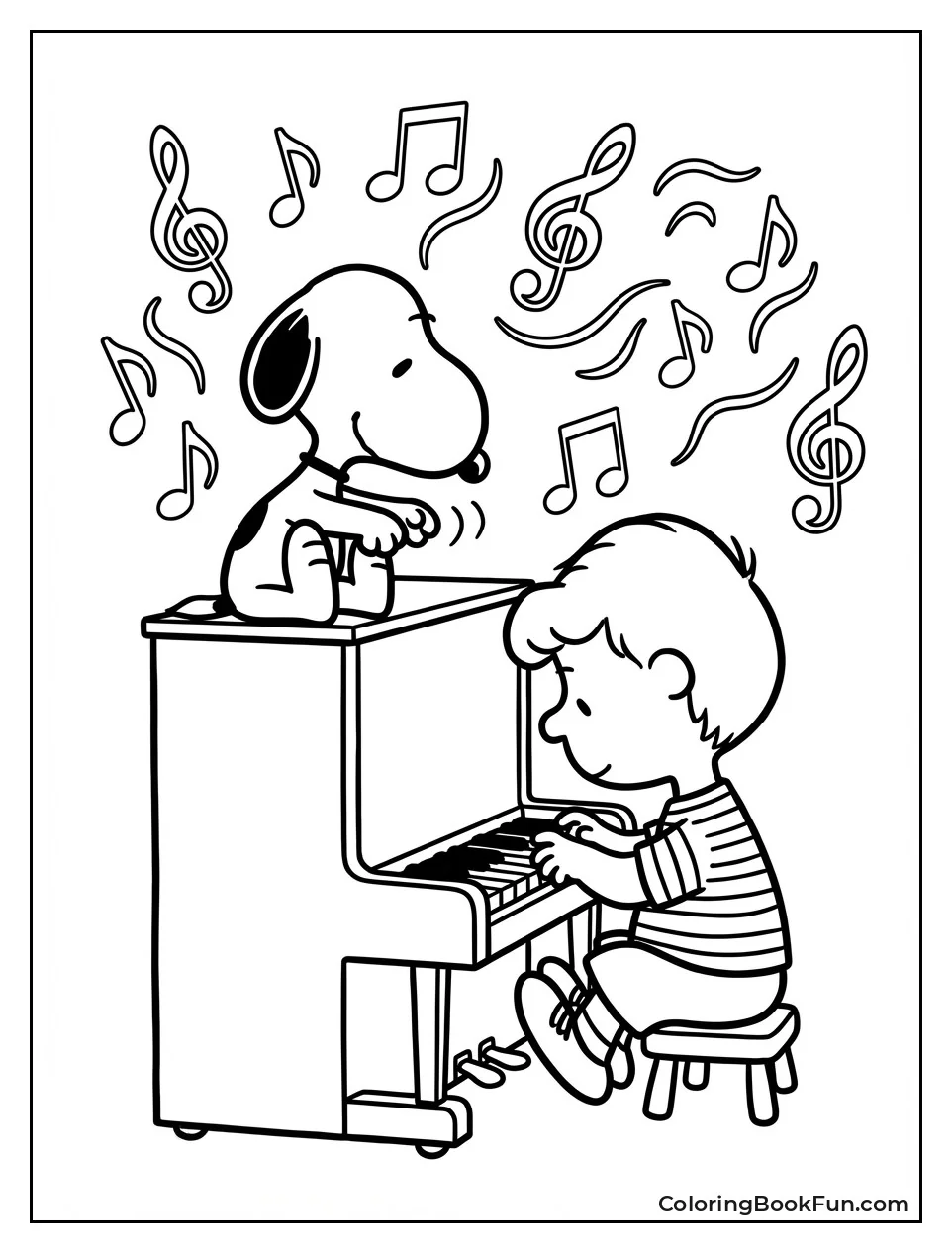 Snoopy Plays Piano Notes