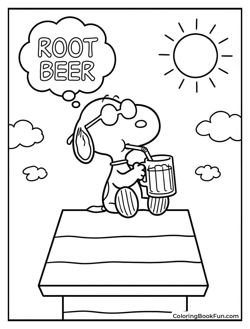Snoopy Sips Root Beer
