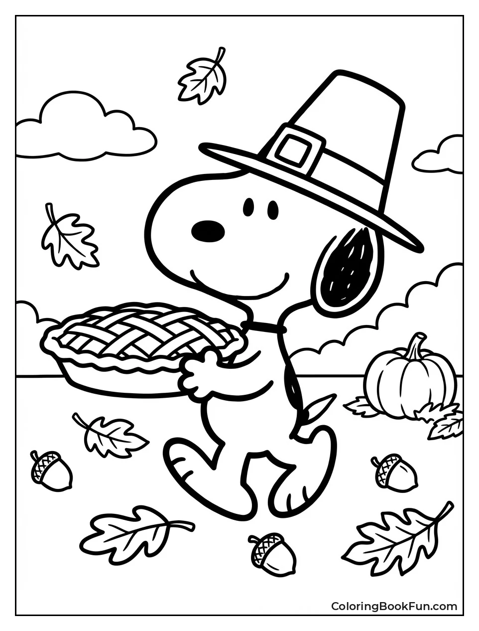 Snoopy Carries Thanksgiving Pie