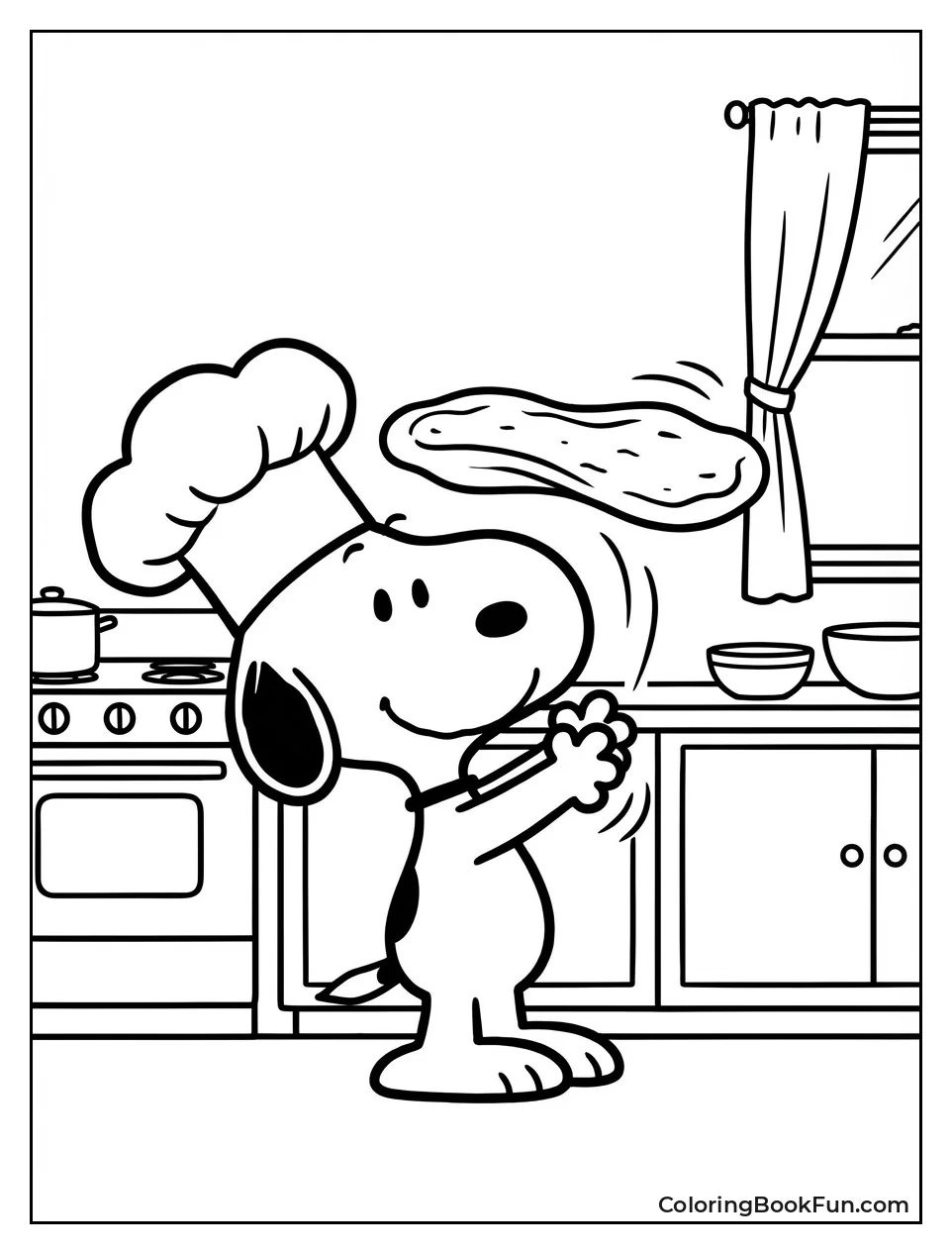 Chef Snoopy Tosses Dough