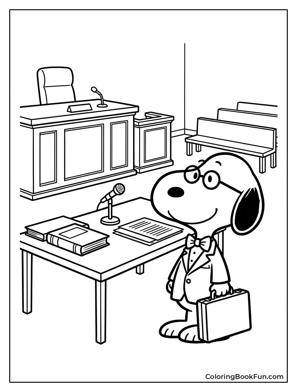 Attorney Snoopy in Court
