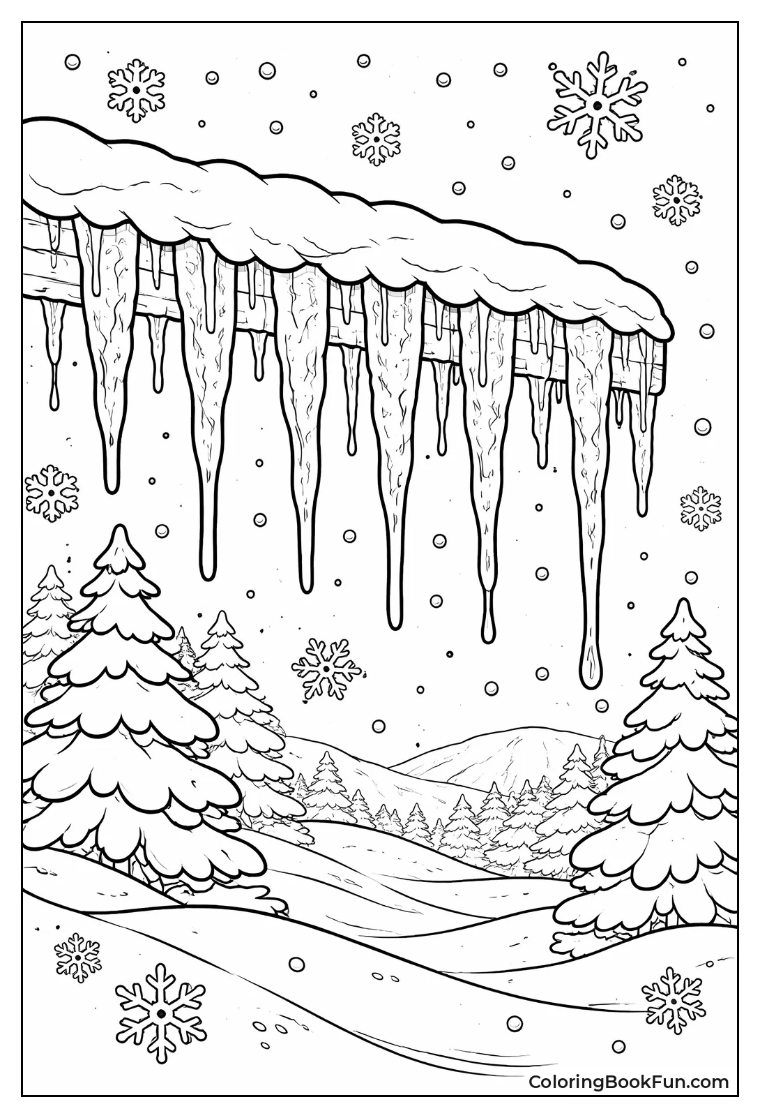 Dangling Icicles from Roof