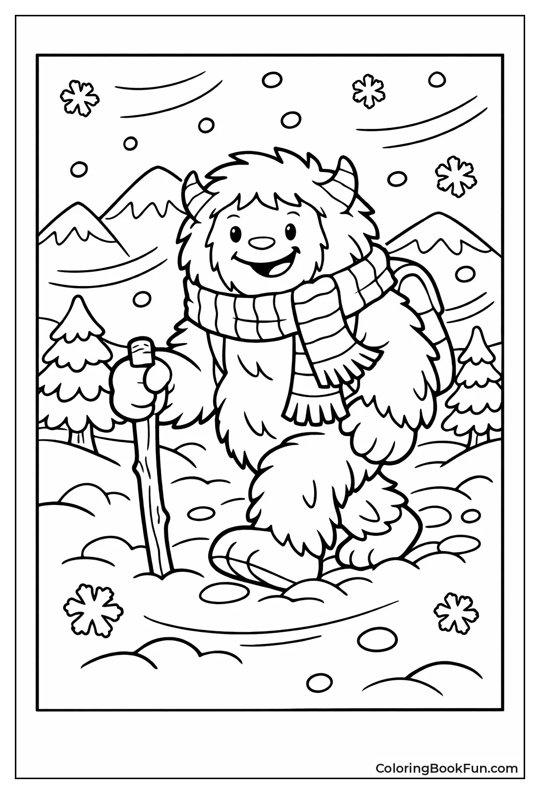 Yeti Hiking in Blizzard