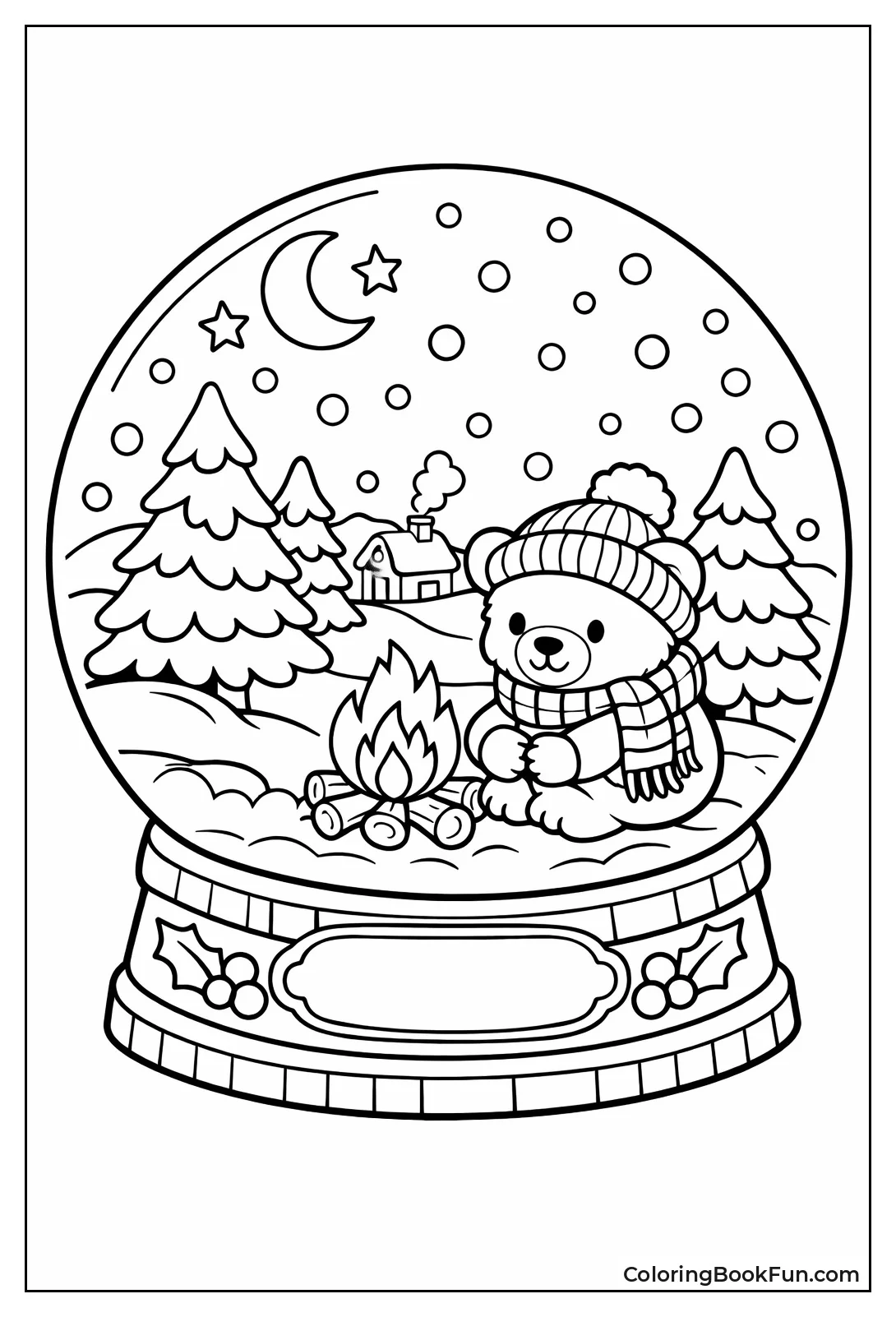 Bear Sits by Warm Fire