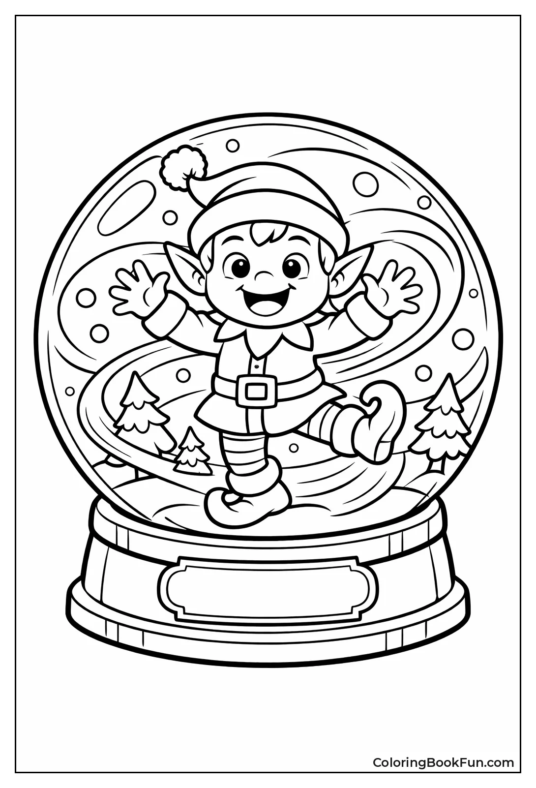 Elf inside Snow Globe