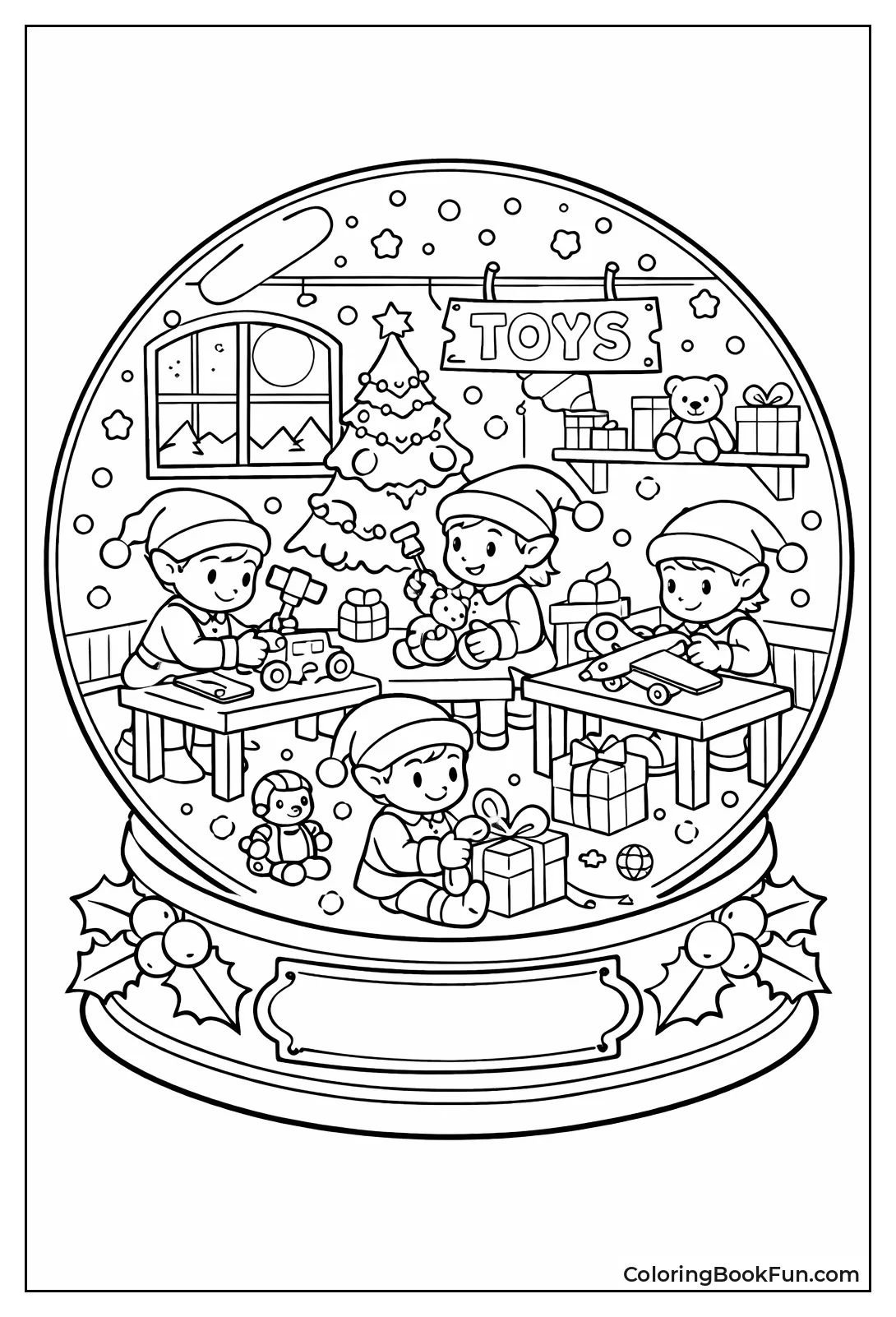 Elves Build Toys in Shop