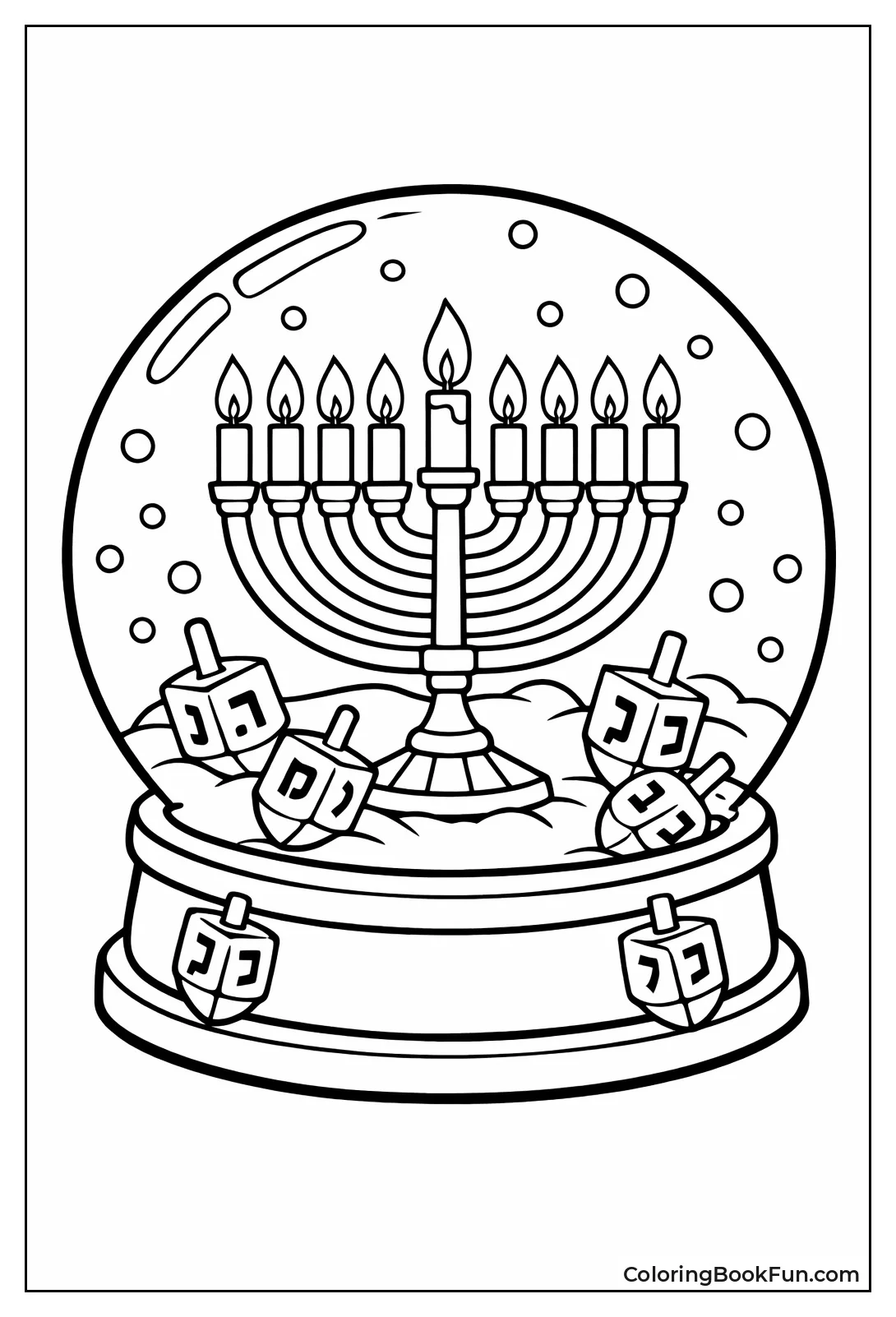 Menorah Glows with Dreidels