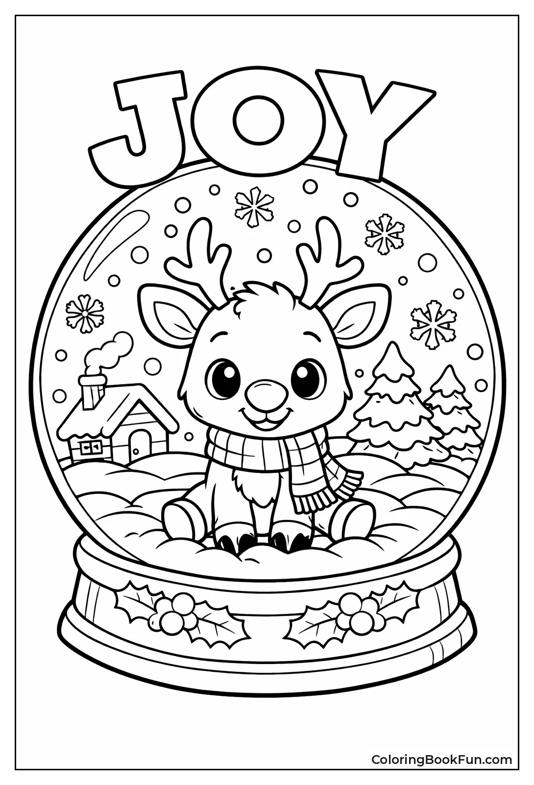 Cute Reindeer Wears Scarf