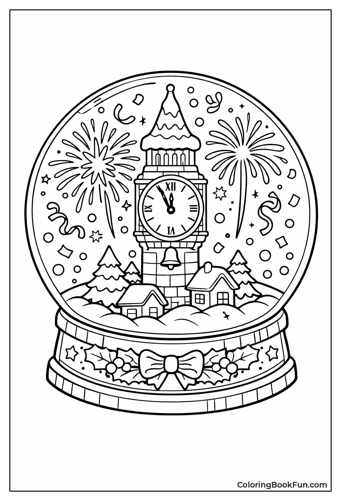 Clock Strikes with Fireworks