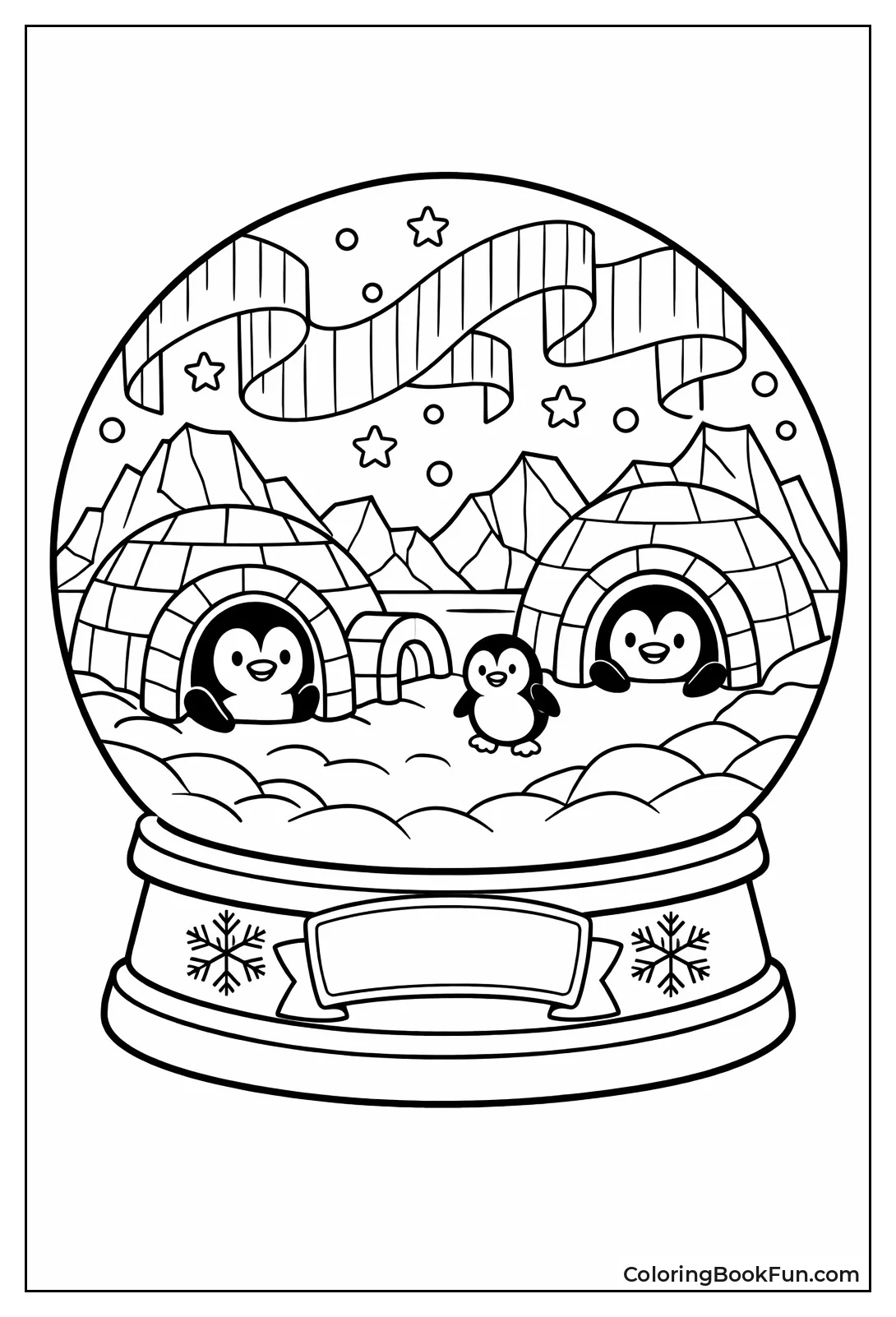 Penguins Peek from Igloos