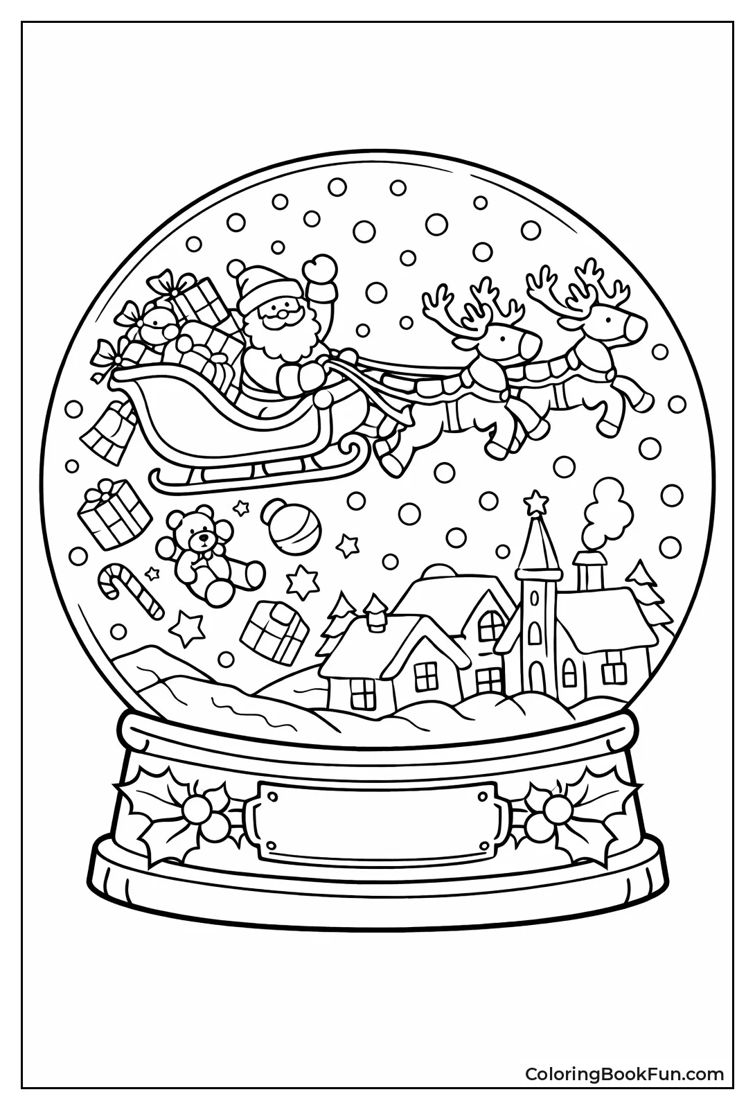 Santa Sleigh over Rooftops