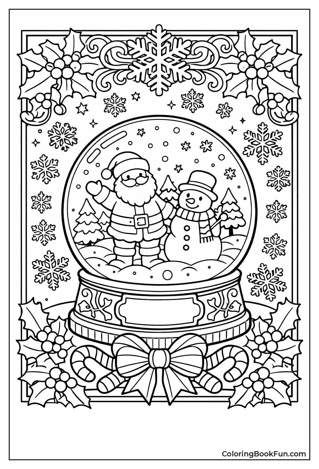 Globe with Snowflake Border