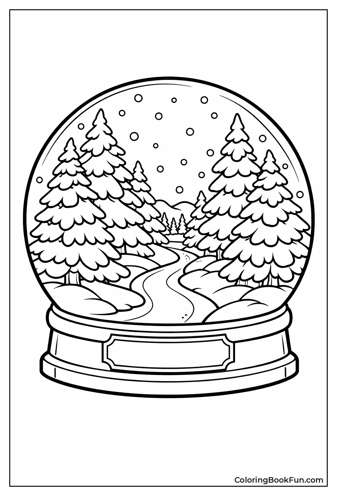 Snowy Trees Line Path