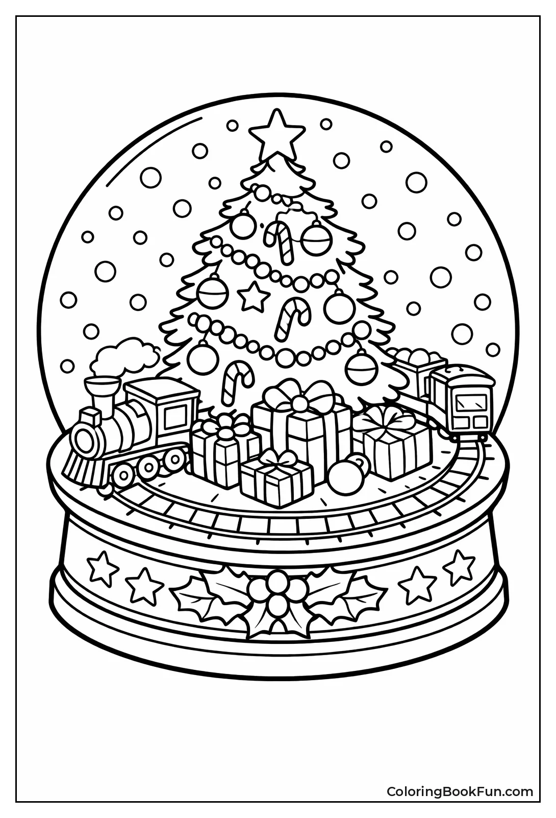 Train Circles Christmas Tree