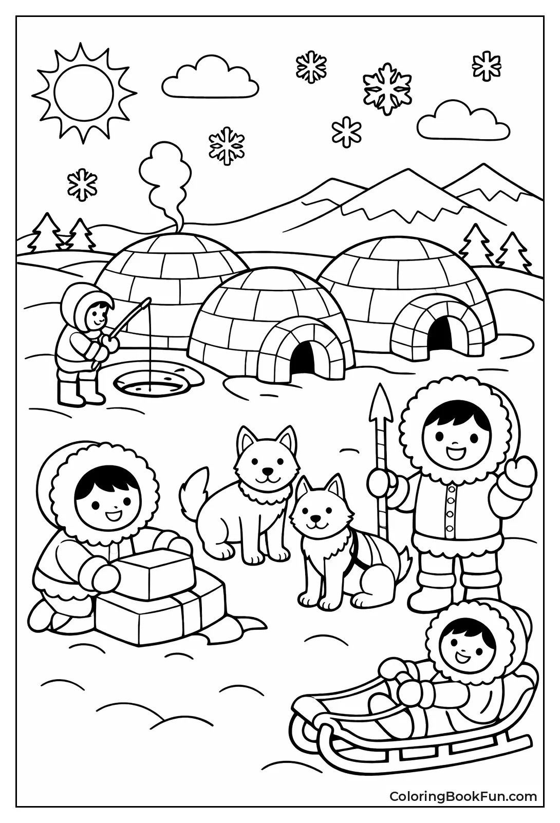 Igloo Village with Dogs