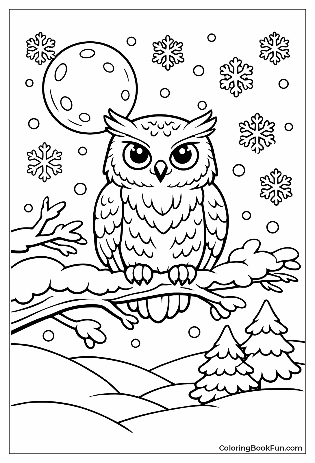Owl on Snowy Branch