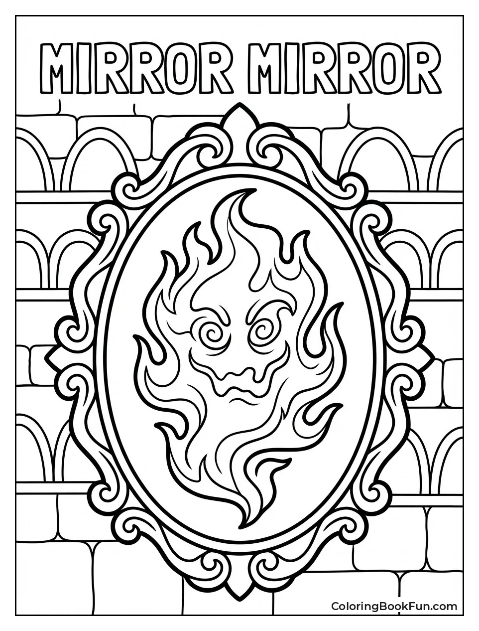 Queen Gazes into Magic Mirror