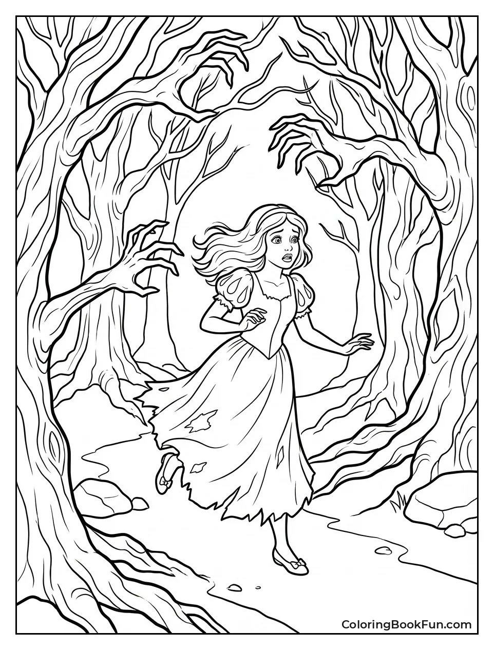 Snow White Flees Dark Forest