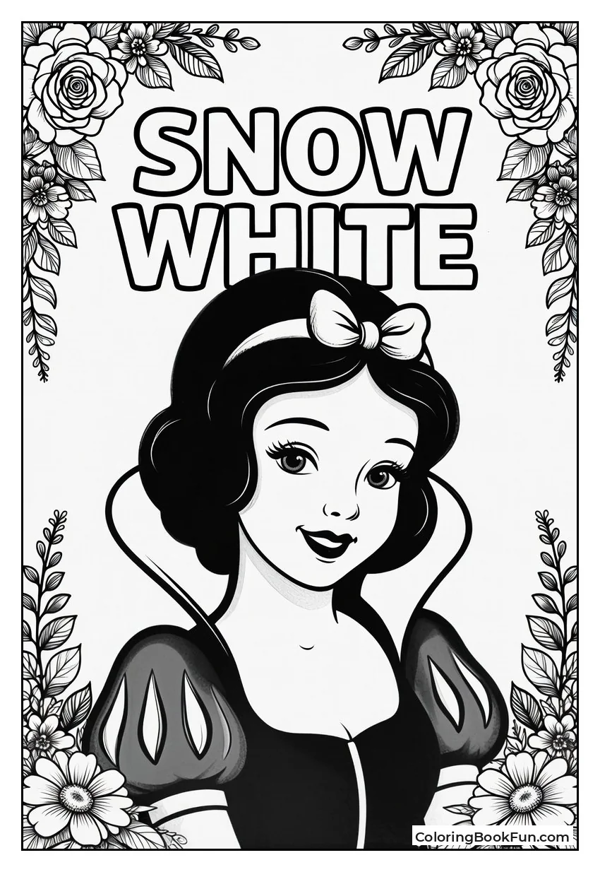 Snow White Smiles with Flowers