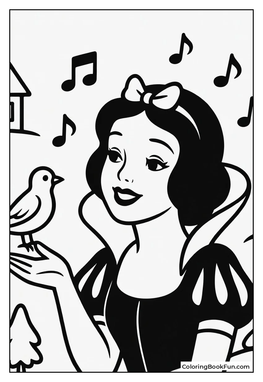 Snow White Sings to Bird