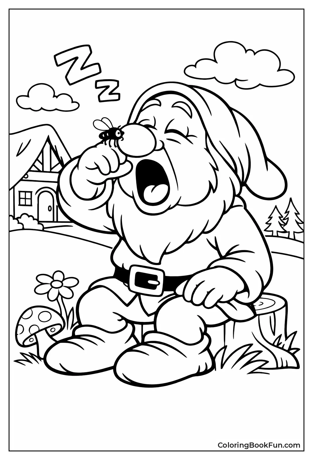 Sleepy Dwarf Yawns Big