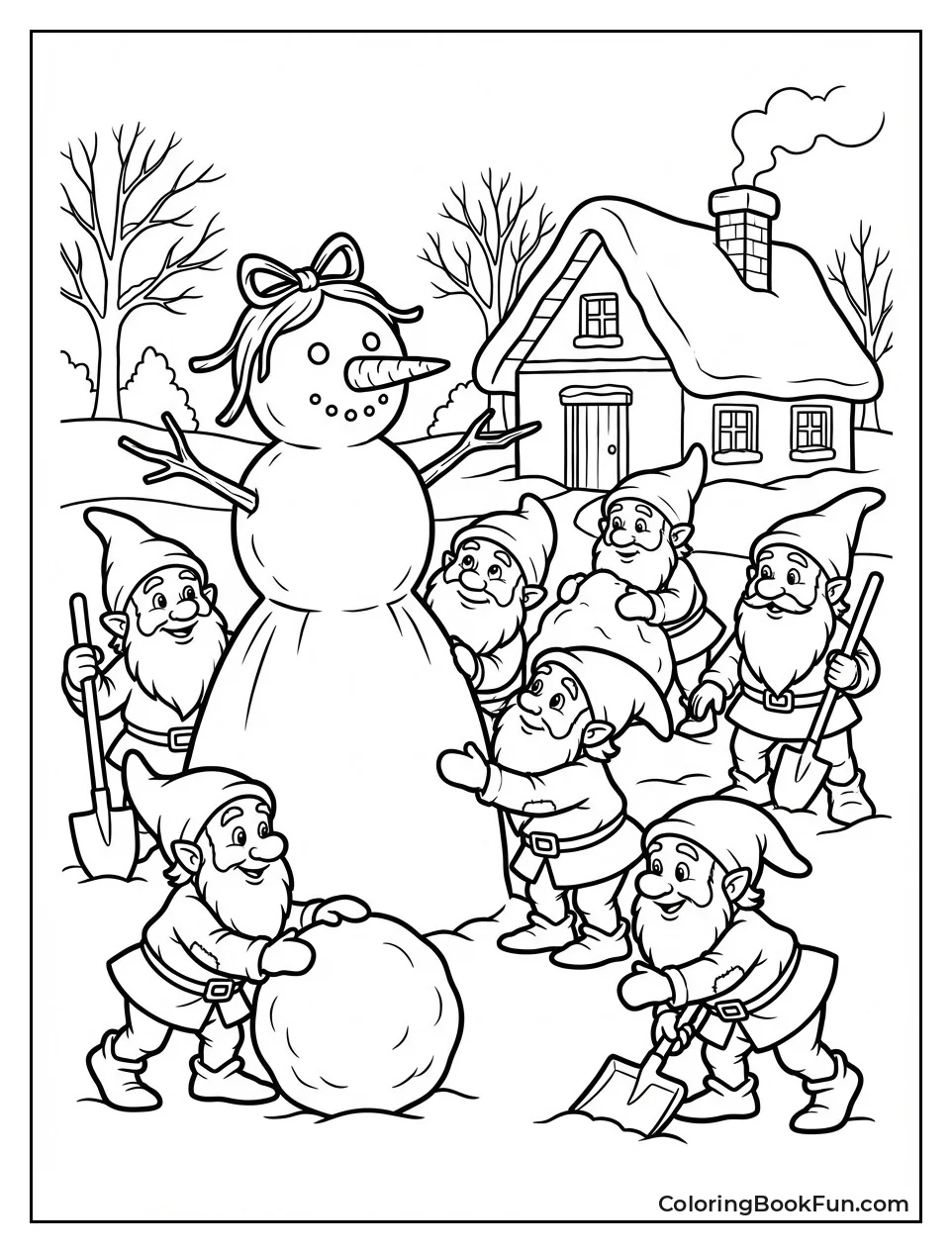 Dwarfs Build Snowman