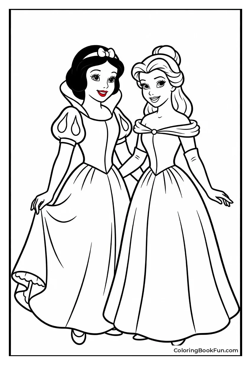Snow White Stands with Belle