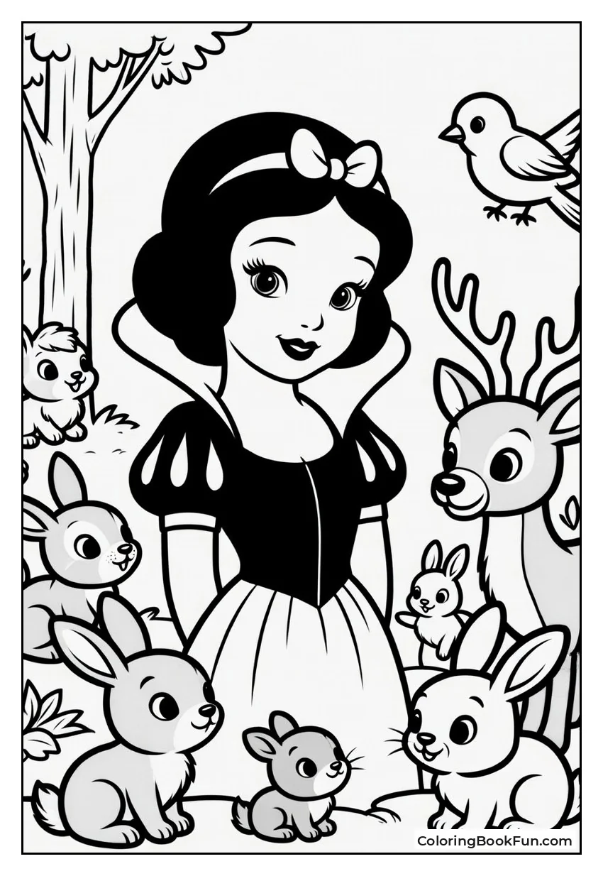 Snow White Pets Forest Animals