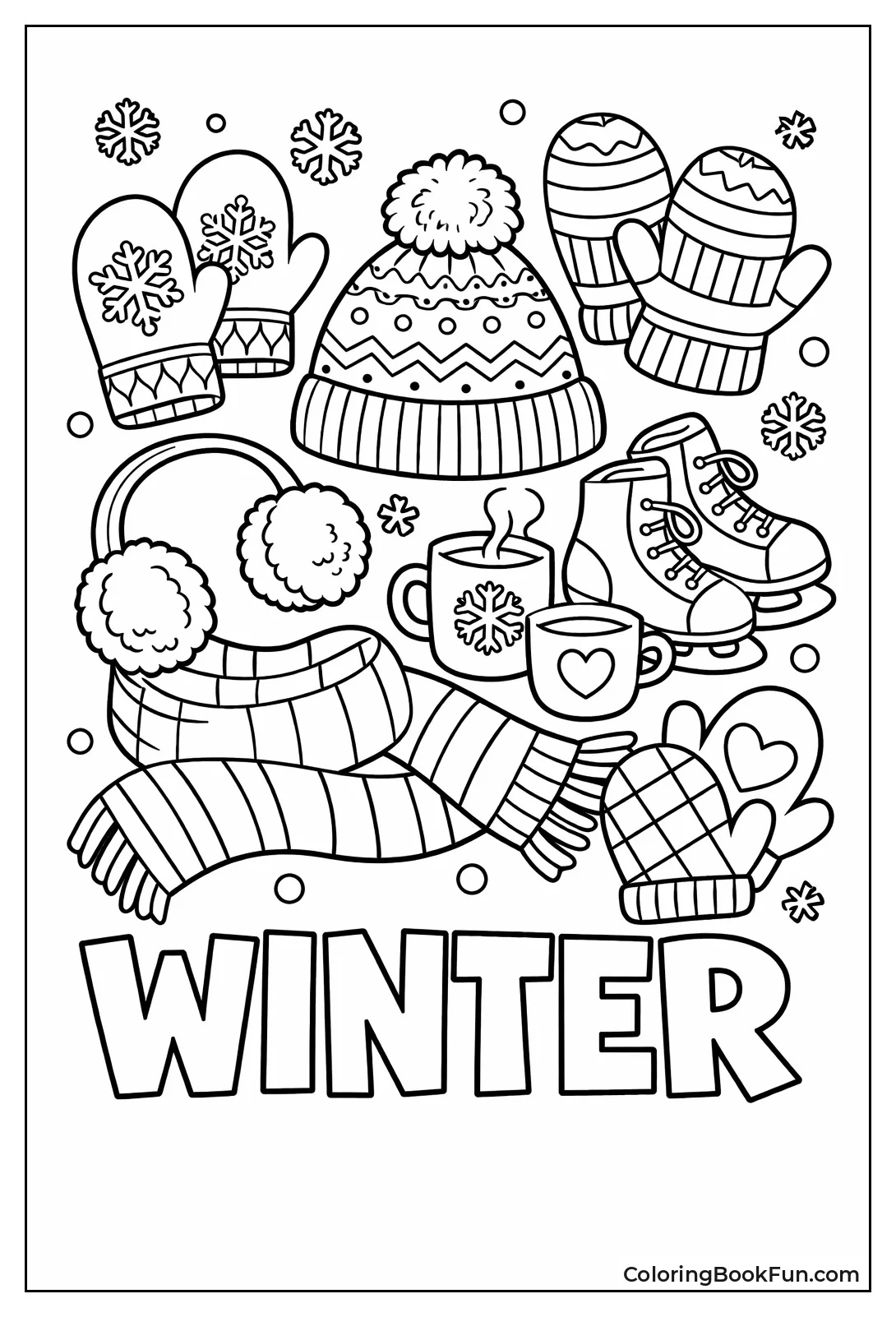 Colorful Winter Gear Flatlay