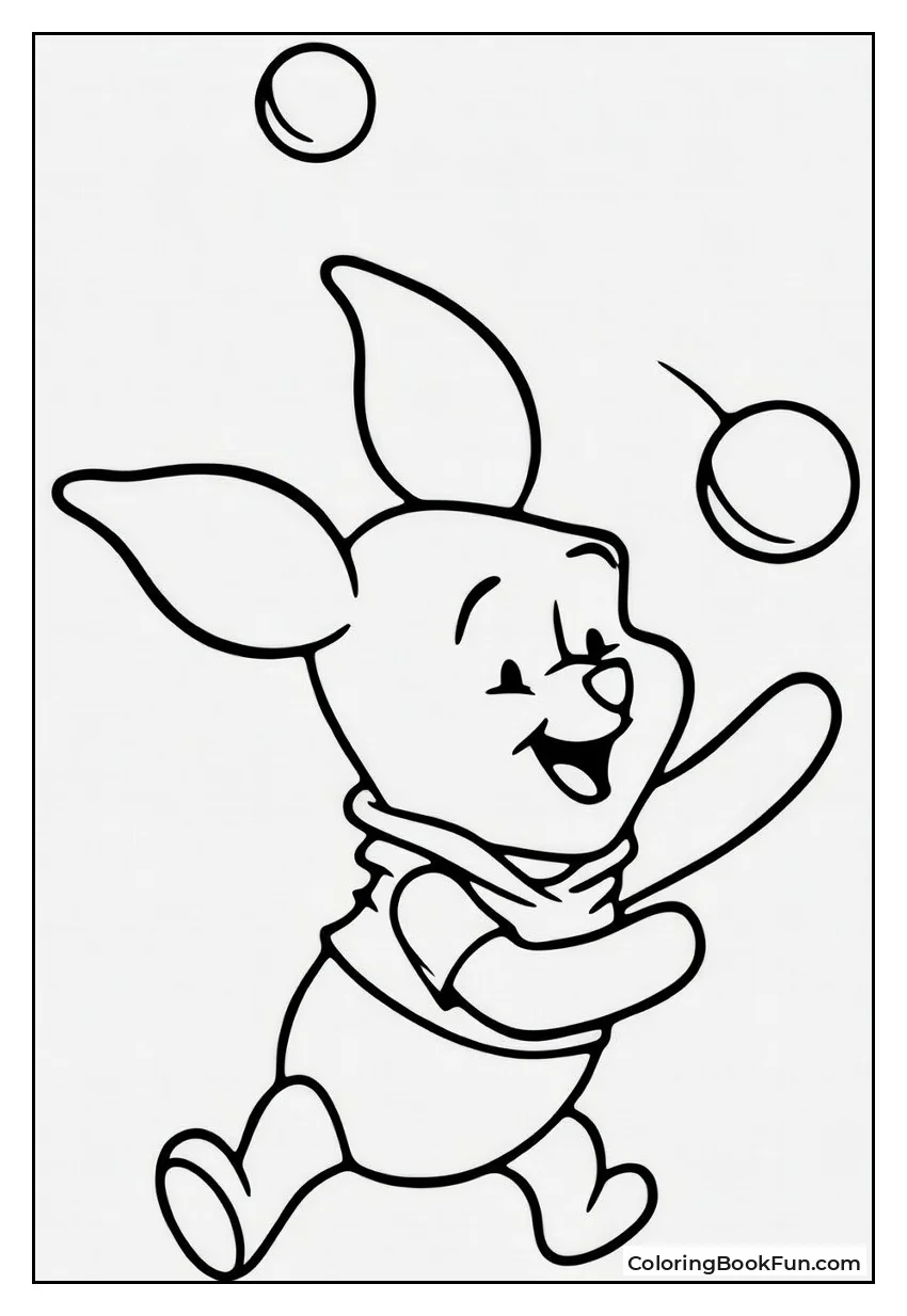 Piglet Throws Snowball at Tigger