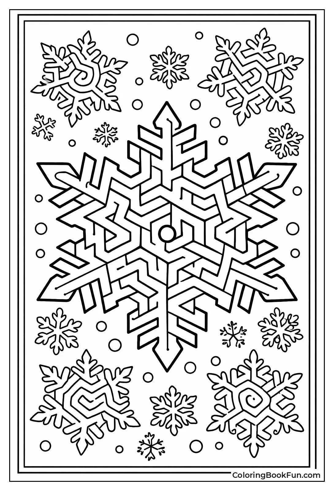 Snowflake Paths Winter Maze