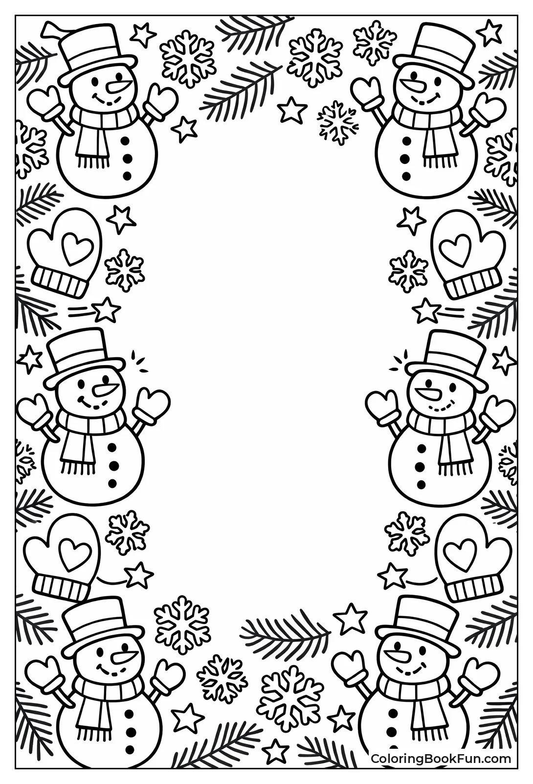 Snowmen Snowflake Border