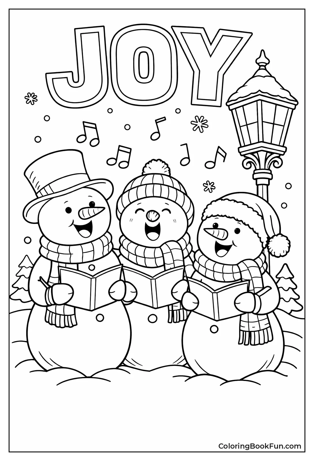 Snowmen Carolers Singing