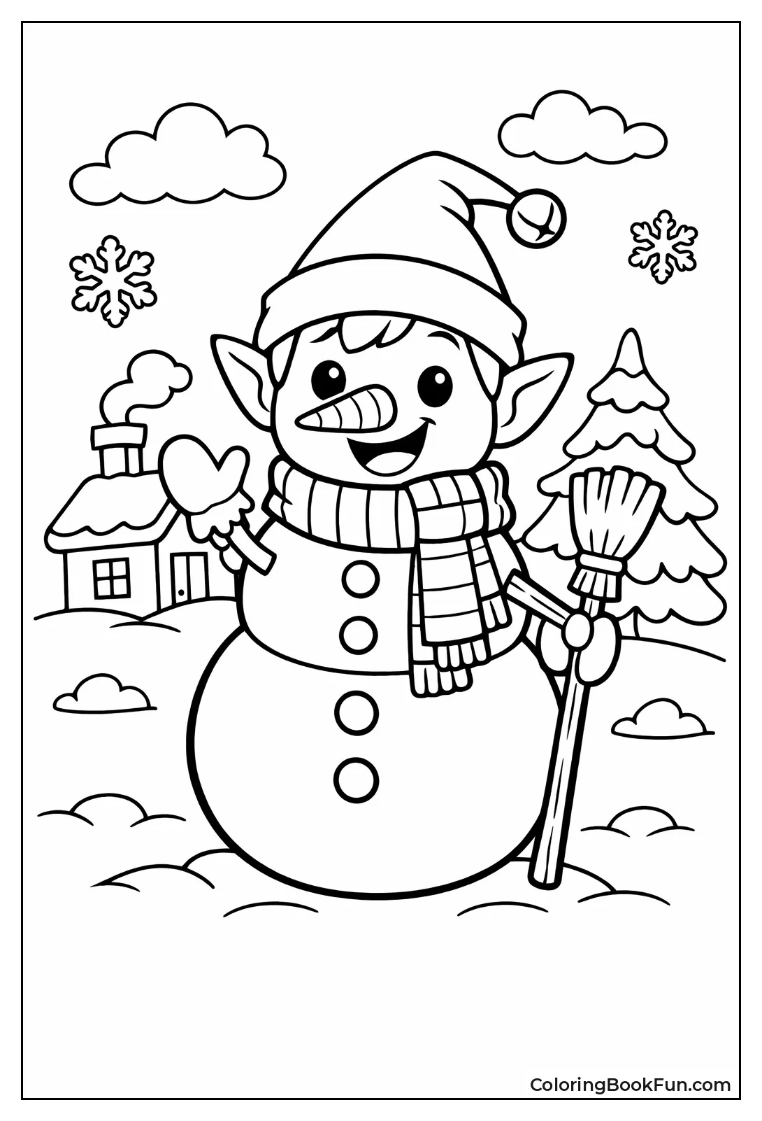 Elf Dressed as Snowman